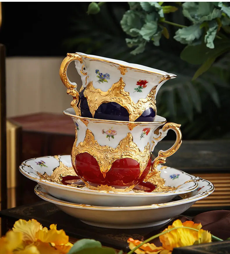 Royal Handmade Tea Cup And Saucer Luxury Real Gold Tea Cups Set Buy