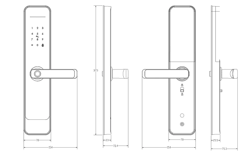 Smartek E908F 6068 Keyless Entry Mật khẩu vân tay Thẻ RFID Khóa ứng dụng Sinh trắc học kỹ thuật số TTlock Khóa cửa thông minh