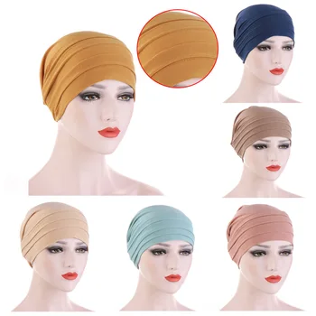 Women Cross Silk Sleep Chemo Hat Beanie Turban Hat Scarf Cancer Chemo Beanie Cap Hijab Headwear Head Wrap Hair Muslim Hat