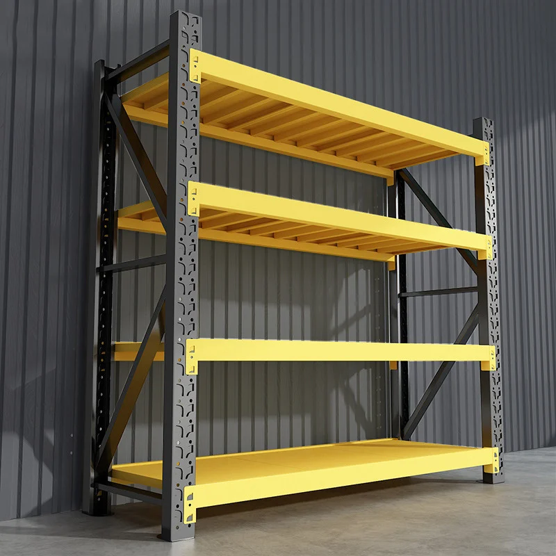 Multi-Tier Steel Rack System with 4 Adjustable Shelves