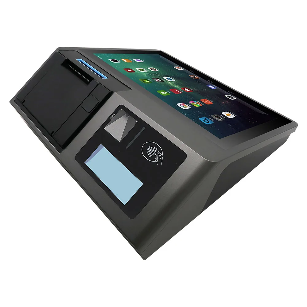 ZCS POS Factory Z100 Dual Screen POS Terminal Android All in One With Sim Card Slots Printer Fiscal Module Port