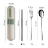 [Green buckle] spoon, fork and chopsticks three-piece set