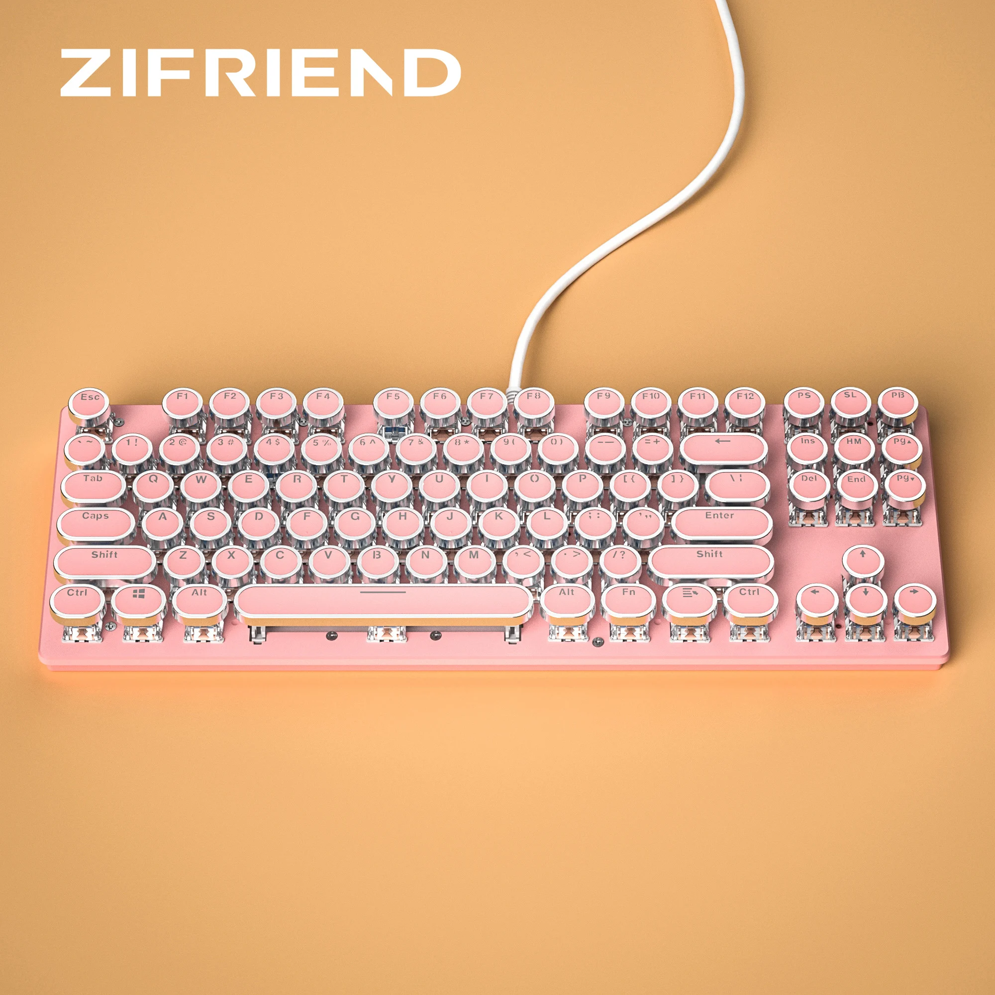 Teclado Mecánico Inalámbrico para Juegos con USB Retroiluminación  RGB, Interruptor Azul/Rojo, para Teléfono y PC