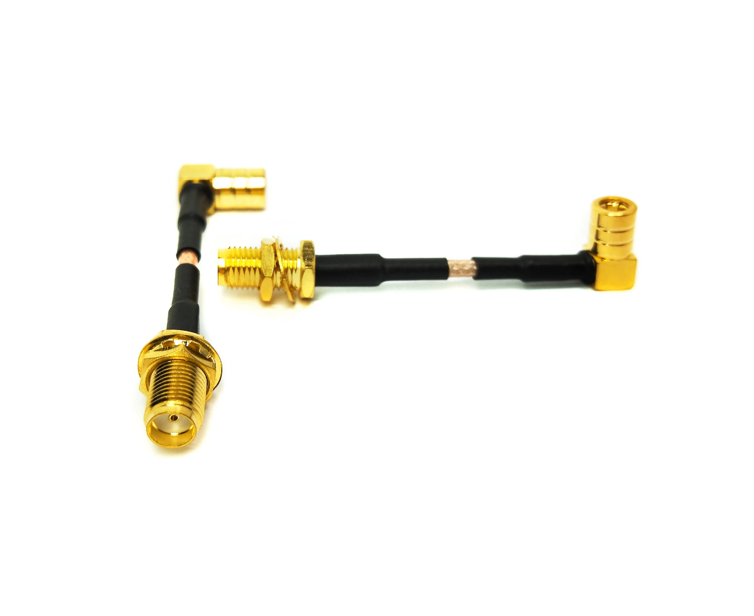SMB FEMALE RIGHT ANGLE  to  sma female bulkhead connector  rg316 rf coaxial 15cm cable assembly supplier