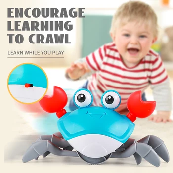 2024 Summer Outdoor Baby Cute Windup Beach Swim Water Games Clockwork Dragging Walking Crab Crawling Bath Shower Toys For Kids
