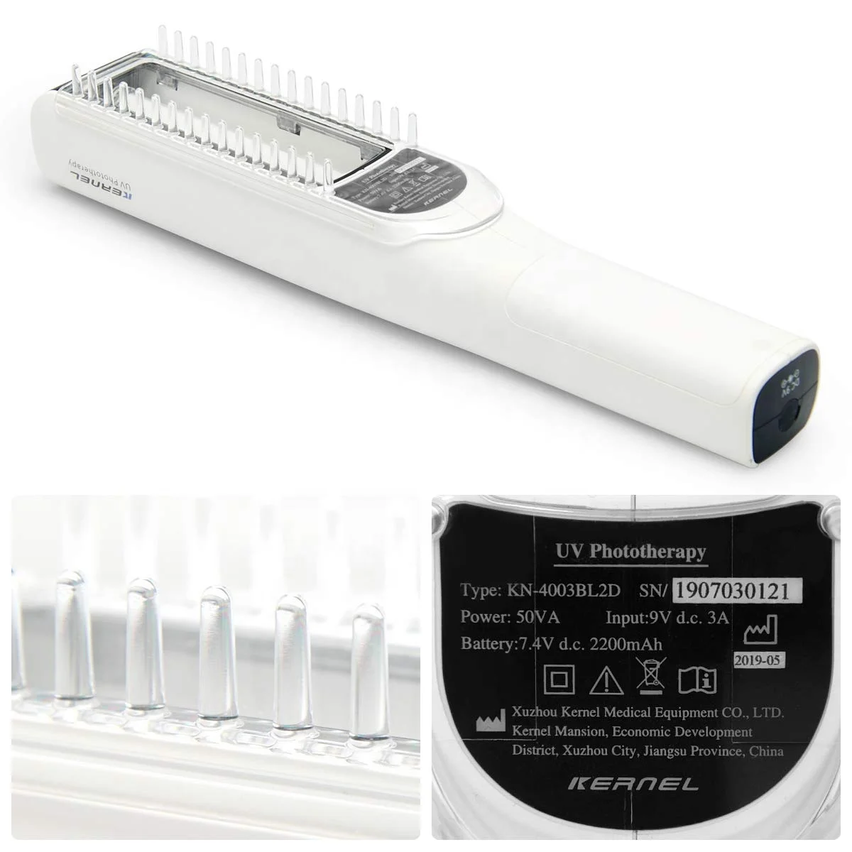 白斑治療用UVBランプ ミニポータブル乾癬LEDランプライト 311nm