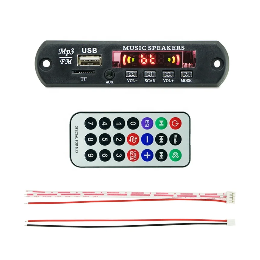Audio Decoder Module Bluetooth Voice Recorder USB Kit 12V MP3 Music PCB Board With Led