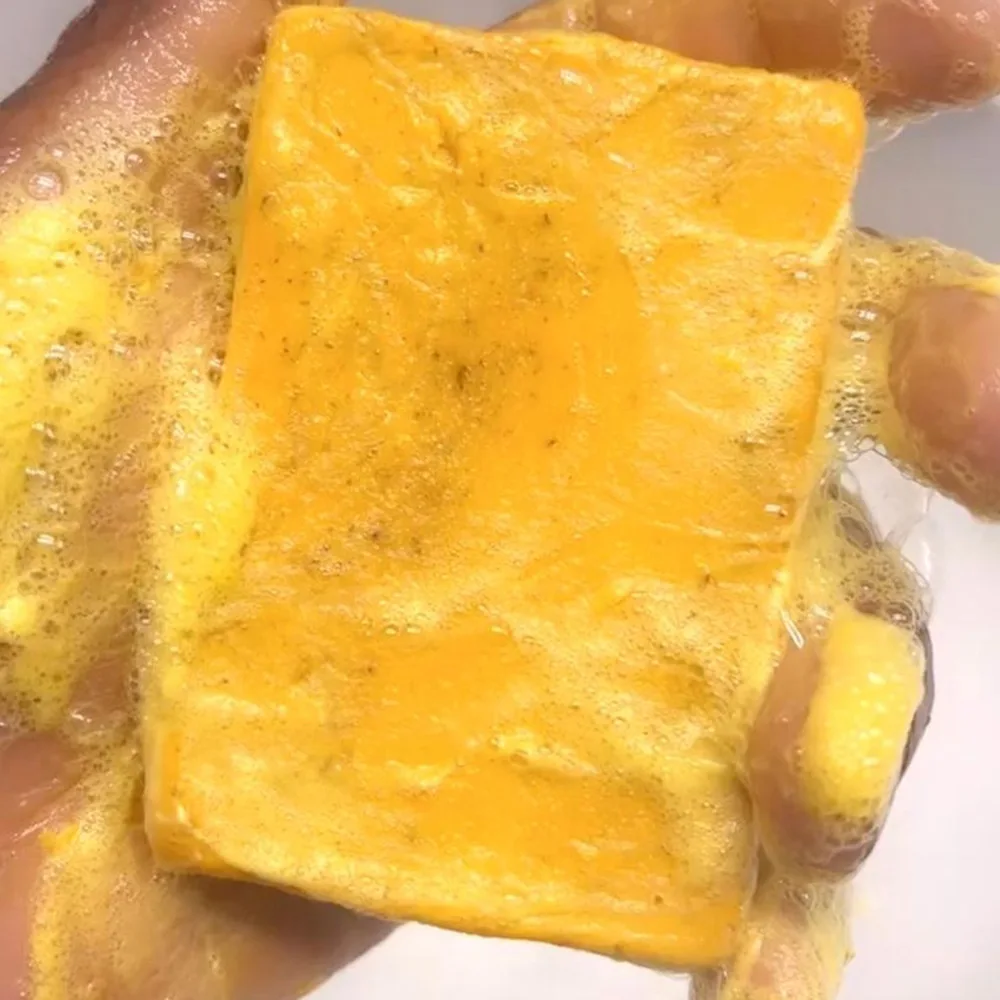 Natural Handmade  Turmeric  Lemon Soap Custom Private Label Whitening Acne Removal Kojic Acid Soap Bath and Face Soap