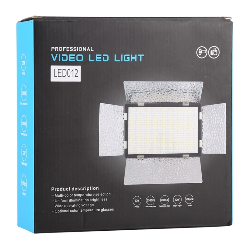 LED01 520 LEDs 4100LM Professional Vlogging Photography for Canon Nikon DSLR Cameras Photo Studio Light