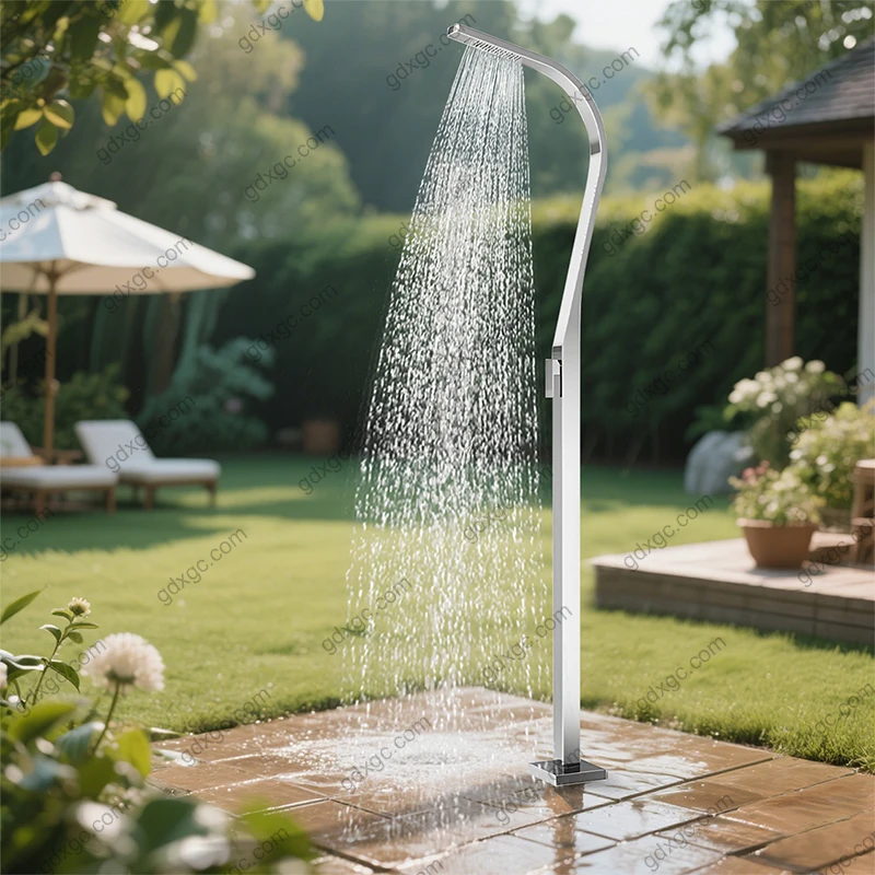 Luxury Freestanding Outdoor Shower Column in Stainless Steel Anti ...