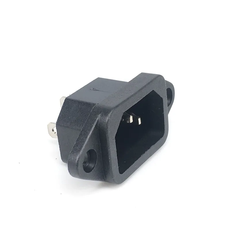 C14 Power Socket 10A 250V 3pins IEC320 C14 Male Power Socket Snap in Connector Electric Inlet With Screw Fixing Hole for PDU UPS
