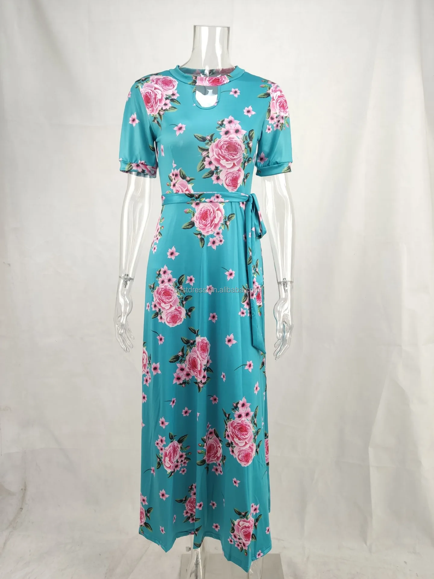 Women's Plus Size Casual Dresses Hollow Out Short Sleeve Maxi Dress S ...