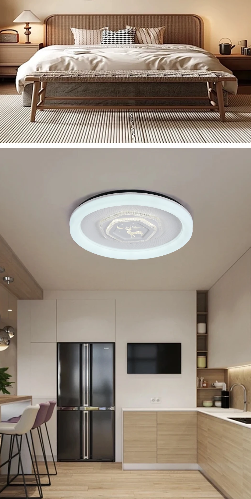 Modern Living Room Led Ceiling Light 120W Tri Colors Home Decoration ...