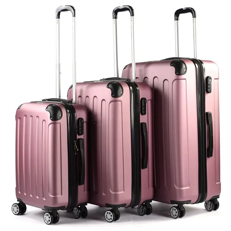 Lovely Pink Carry on Polycarbonate Suitcase Brand Name Design Travel  Luggage Bag Set
