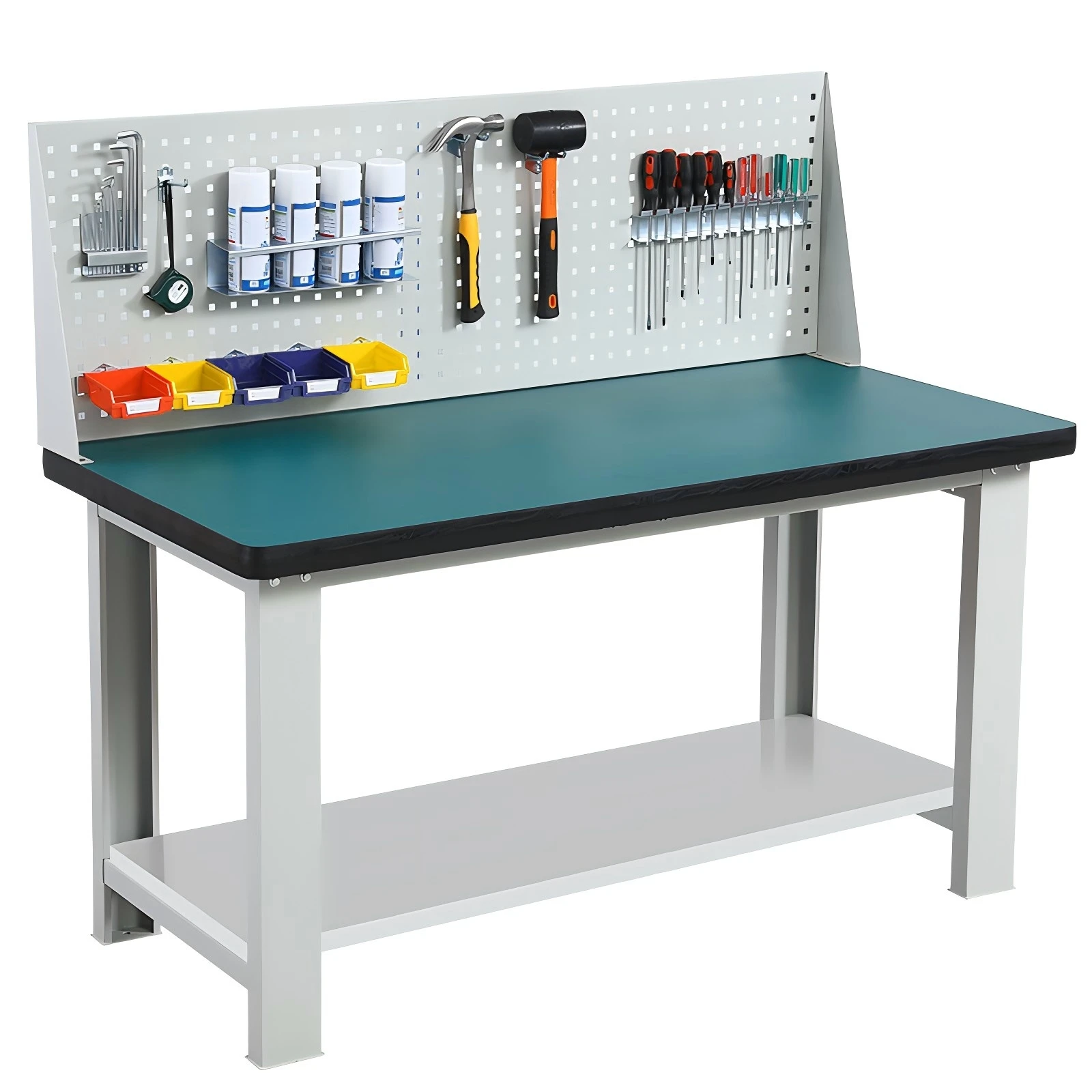 King Global Anti-Static Inspection Table Thickened Steel Workbench for Workshop Assembly Line Light Metal Desktop Operating