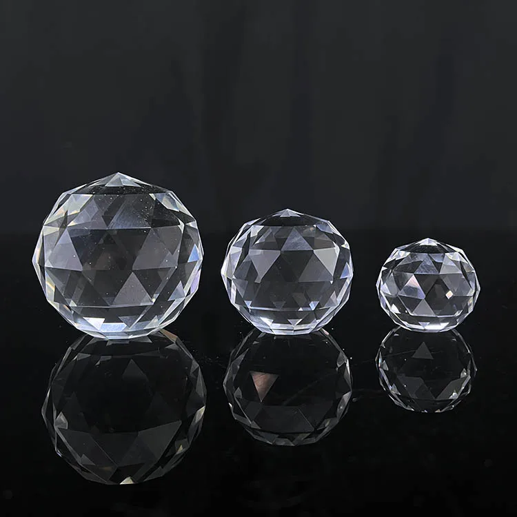 Diamond Cut Crystal Glass Ball with Flat Bottom MH-12889