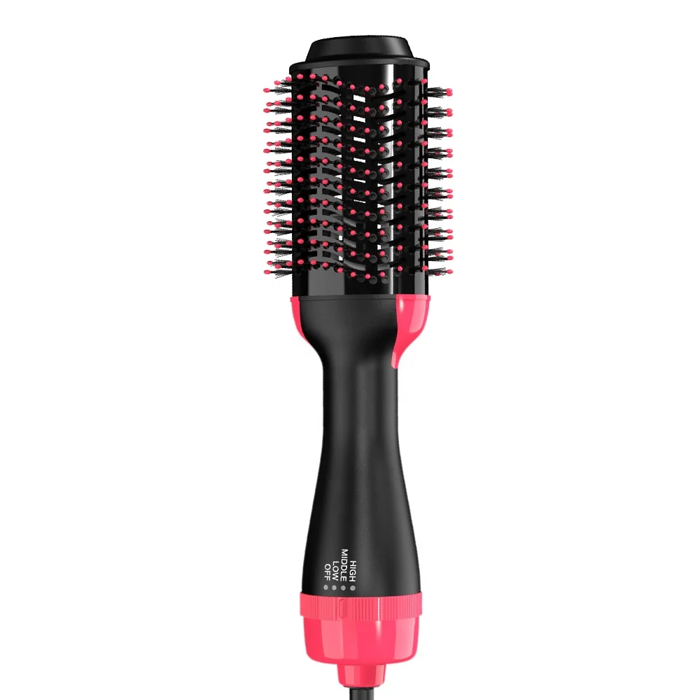 Custom hot hair dryer brush comb with logo professional hot air brush with straightening one