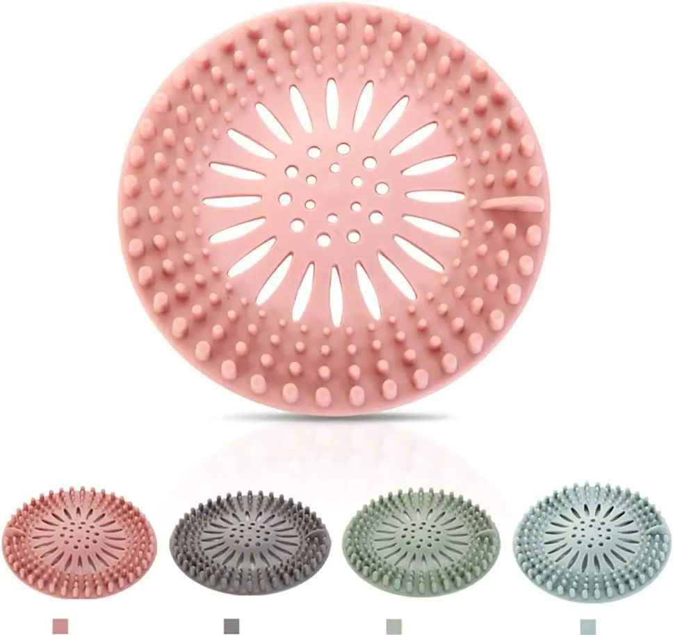 New Silicone Hair Catcher on the Market Durable Silicone Hair Catcher Sink Stopper Flat Suction Cover Silicone Stopper