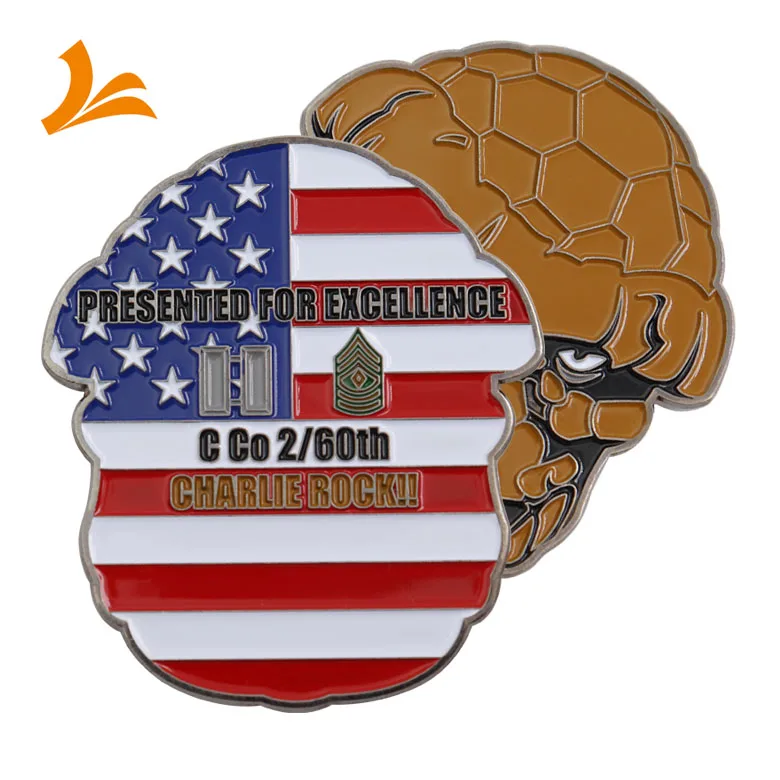 Manufacturer Zinc Alloy Custom Soft Enamel Plated Souvenir Metal Coin Silver Metal Custom Challenge Coins