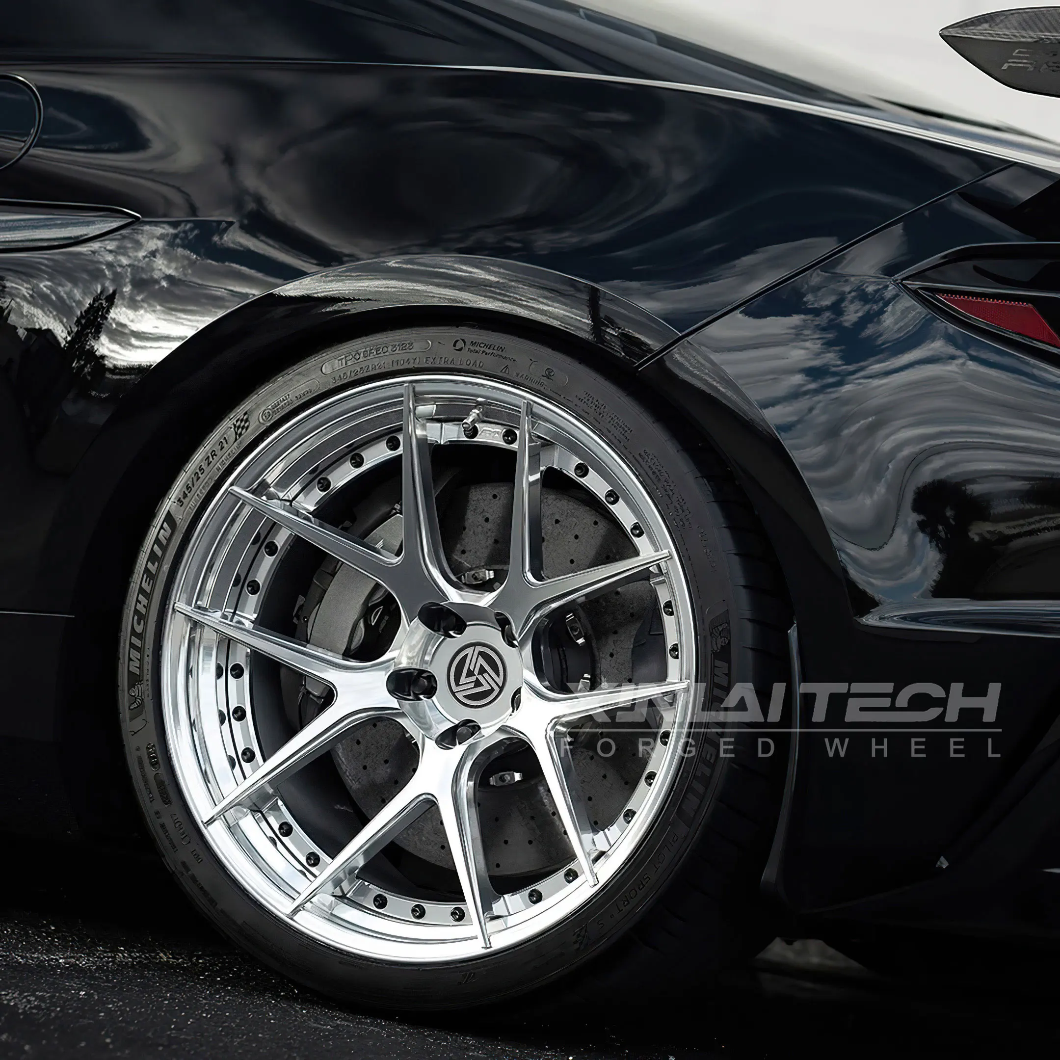 XL 2-piece Forged Silver Brushed Wheel 5x120 5x112 5x114.3 Custom Wheels 18 19 20 21 22 23 Inch Racing Car Wheel for Corvette - Image 1