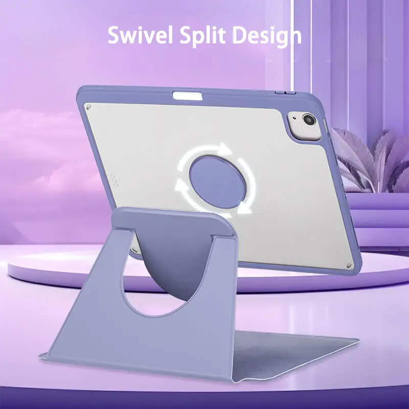 product customizable 360 degree rotating three fold acrylic and plastic made with pu by business type for ipad 11 generation table case-5