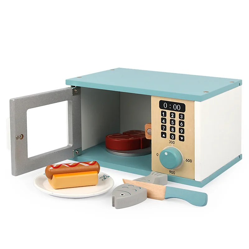 Wooden Microwave Cooker Microwave Food, Toys \ Household appliances and  kitchens Toys \ Wooden toys