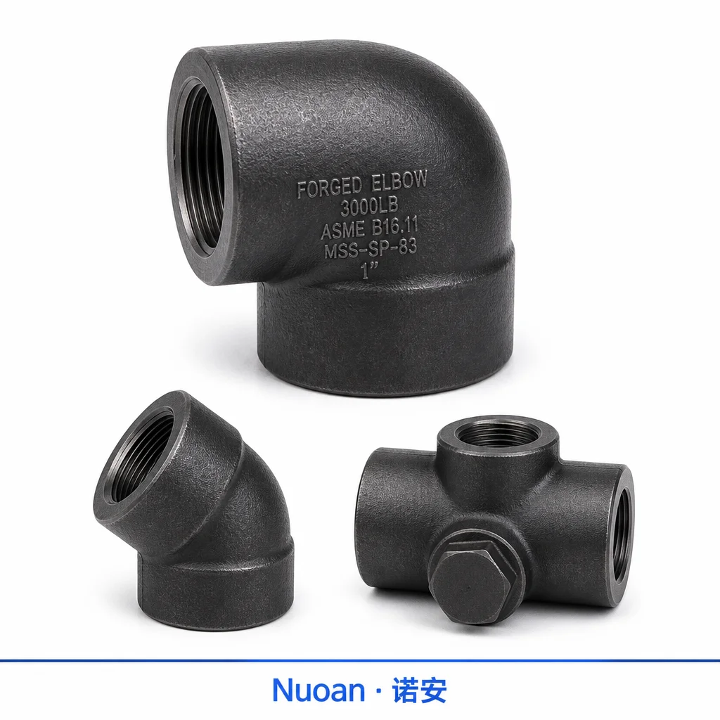 90° 45° 锻钢弯头 ASME B16.11 弯头三通 3000LB 螺纹 SW