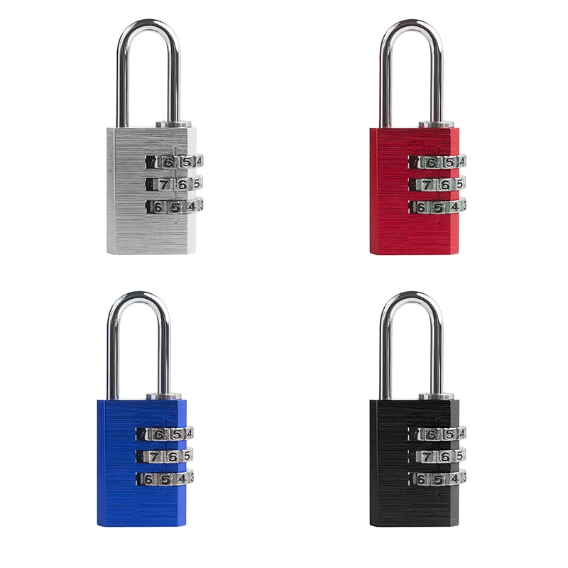 3 Dial Combination Locks for Mini Safe School Bag Zipper Lock Quality 20mm Aluminum Small Padlock for Diary Jewellery Box