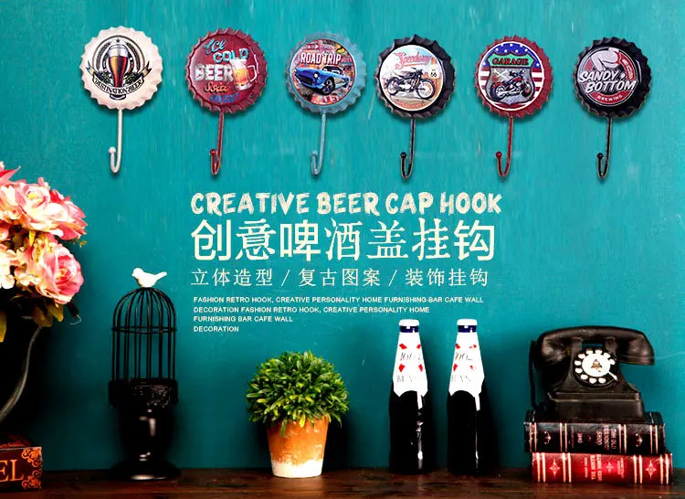 Manufacturers wholesale vintage wine bottle novelty hooks home wall arts and crafts decorative pendant creative novelty hooks details