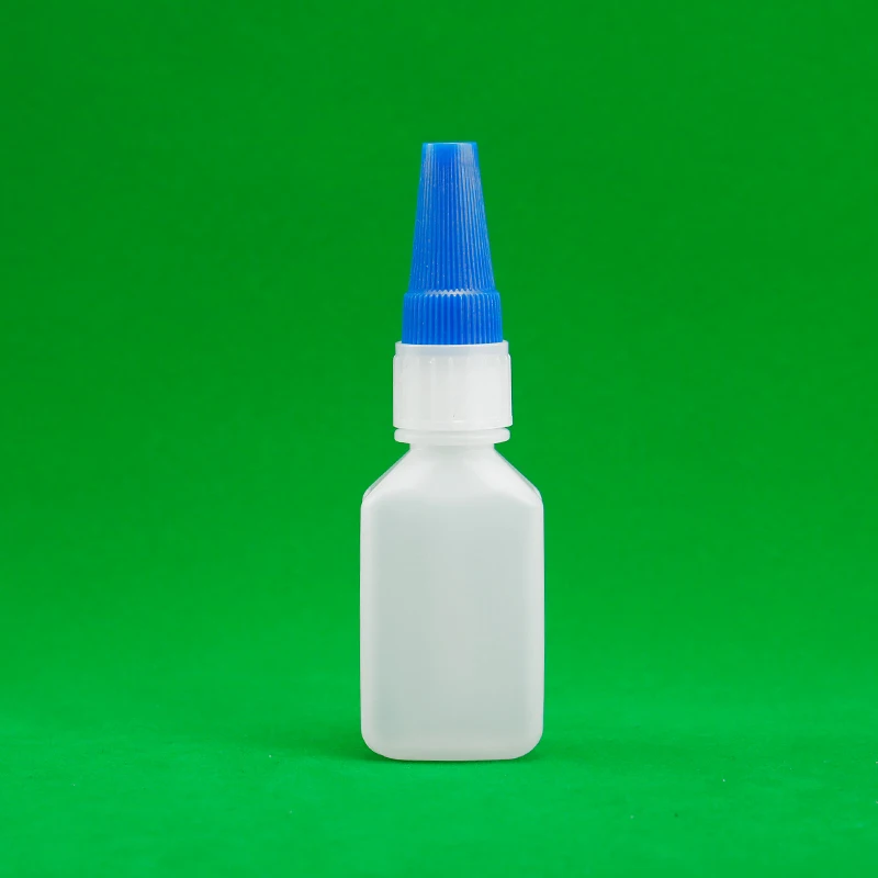 Factory supply 20ml Square Chemical Glue applicator bottle