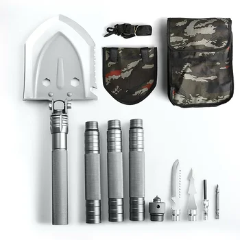 Survival Outdoor Stainless Steel Garden Shovel Snow Removal Camping DIY Spades Detachable Folding Shovels