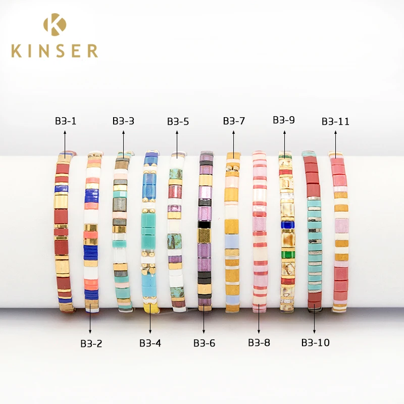Wholesale Modern Design Miyuki Tila Beads Bracelet Customized Mix Color Tila Bracelet for Women