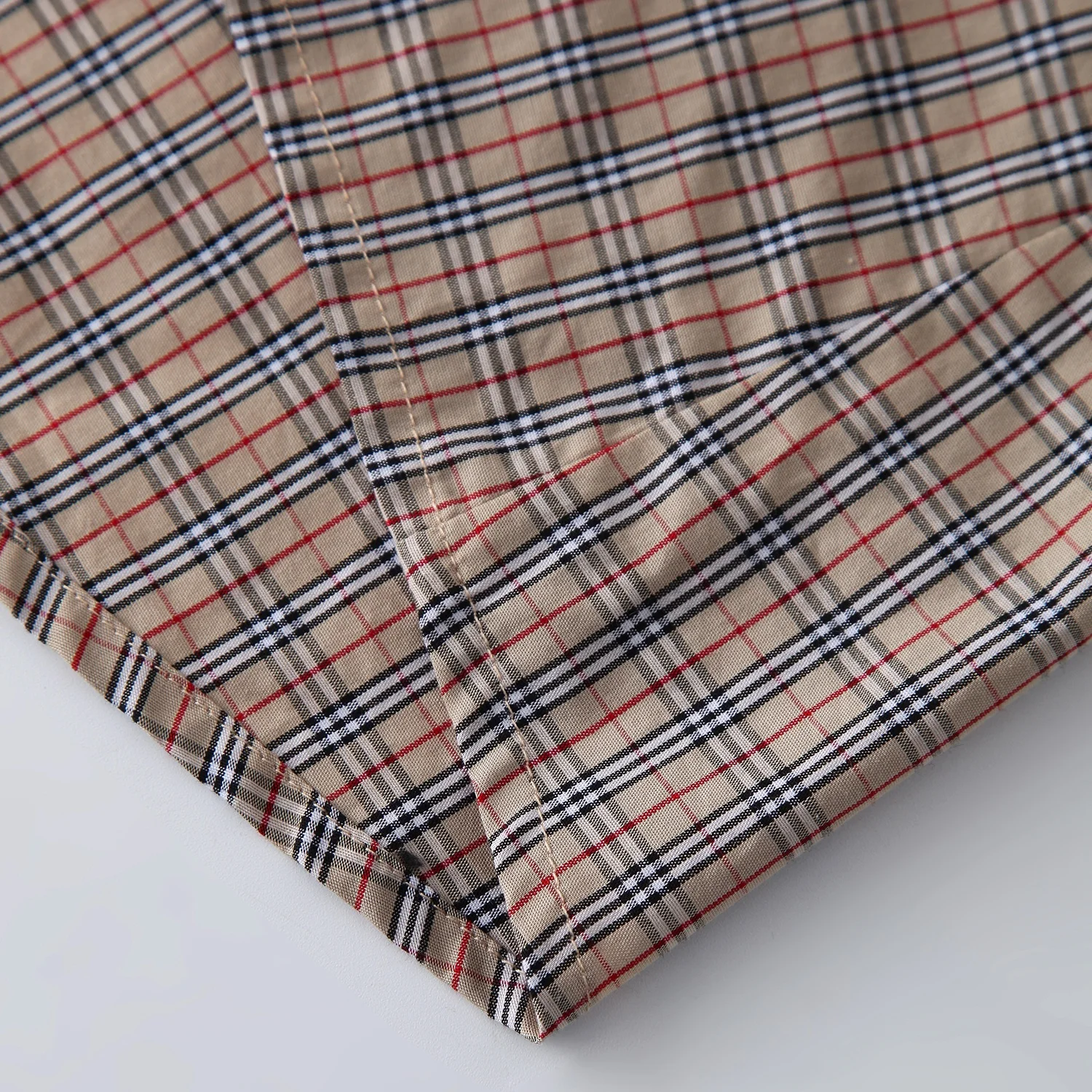 Custom Designs Ladies Solid Brown Oversized Button up Long Sleeve Check Shirts Plaid Ofifce 100% Cotton Blouses Women