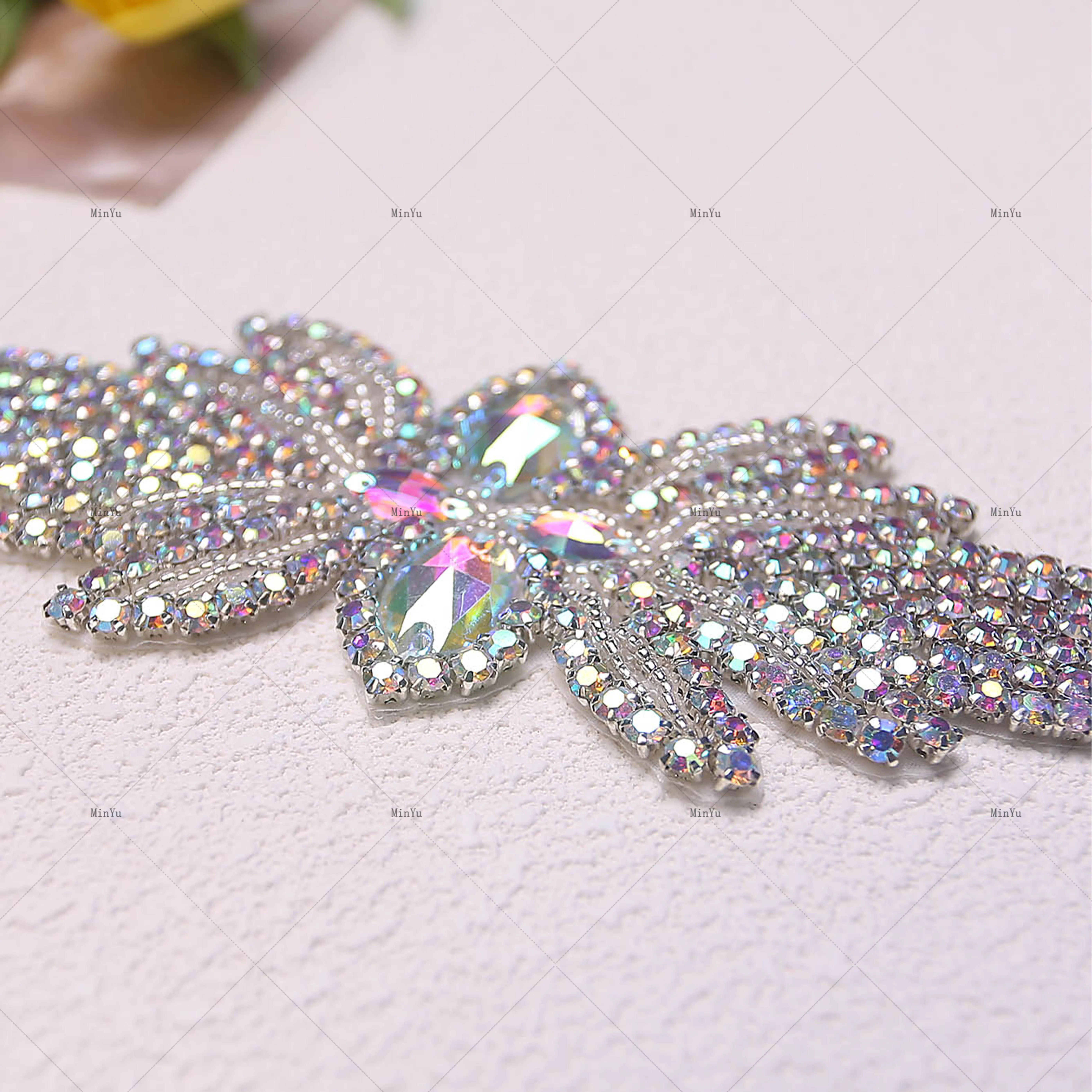 rhinestone beads for dresses Handmade Rhinestone Diamonds Beading Dress Applique