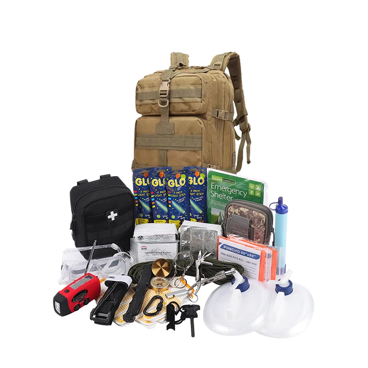 Hiking Survival Backpack - Complete First Aid Kit for Camping