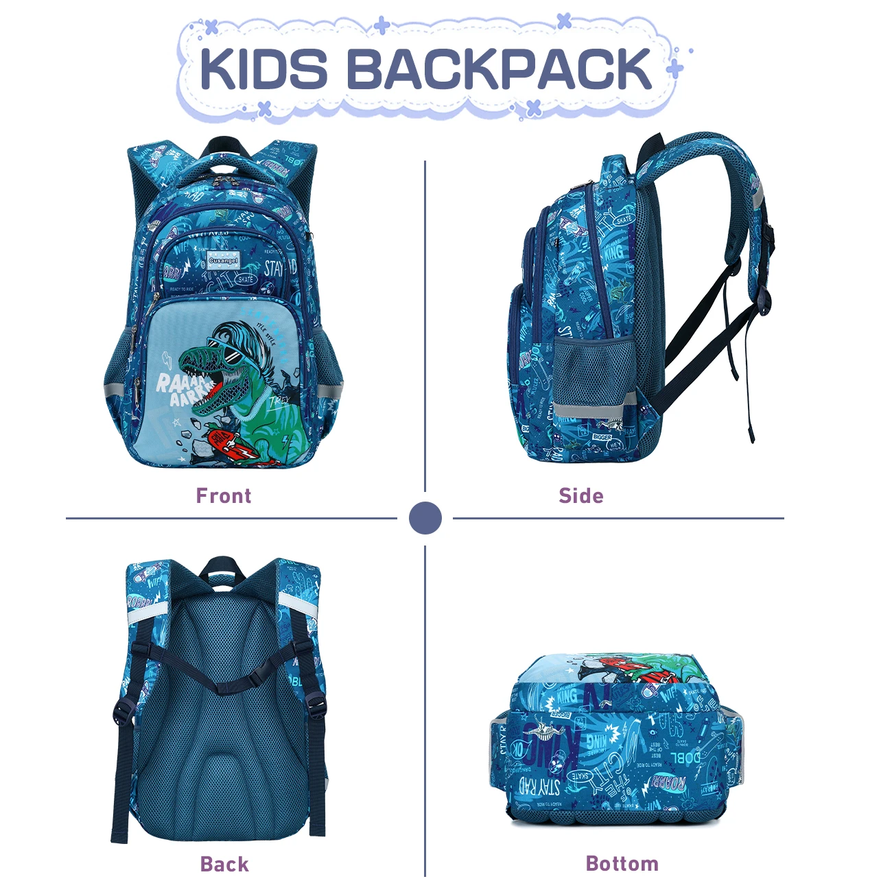 Cusangel 16 Inch Waterproof Back to School Kids Backpack Set
