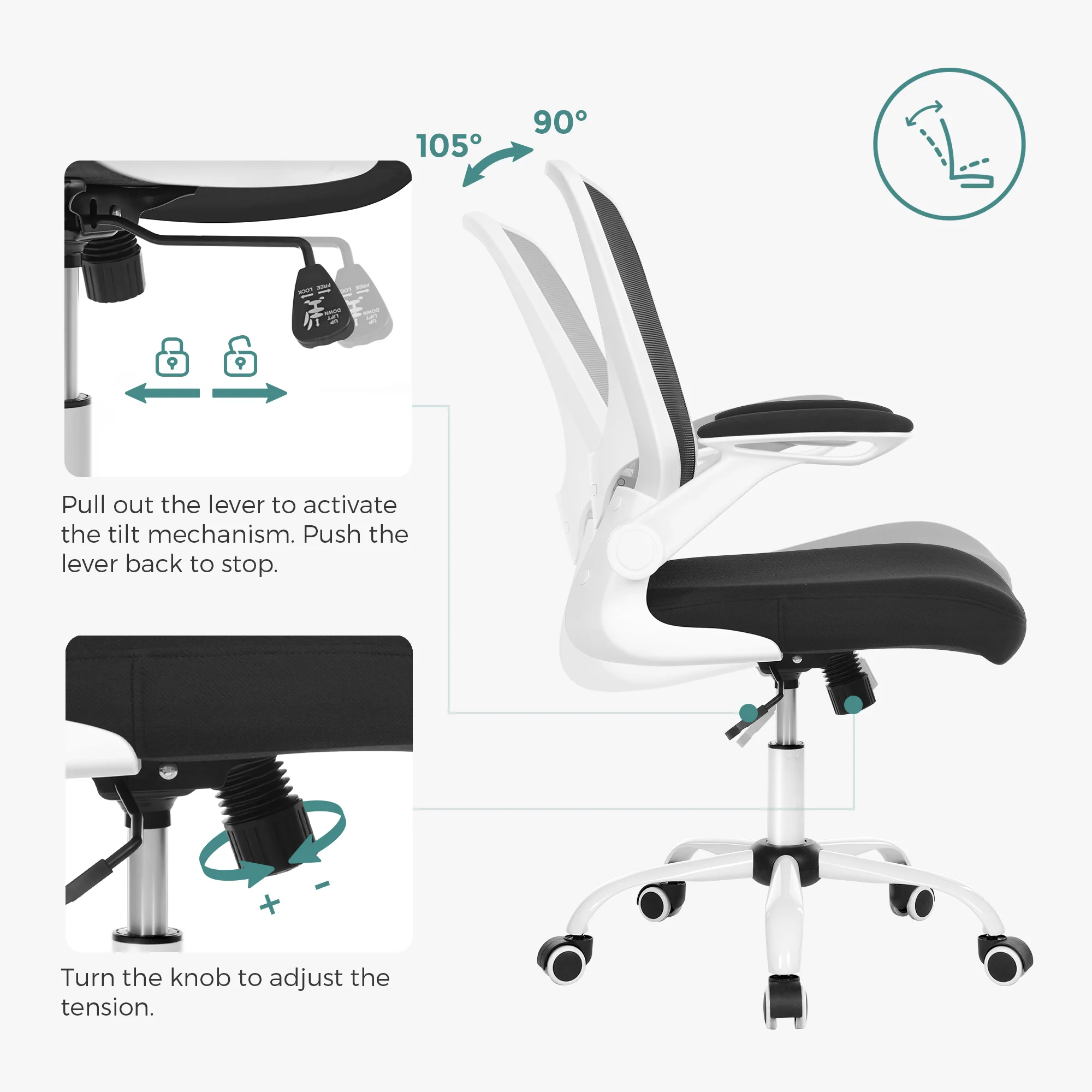 Adjustable Revolving Swivel Lift Executive Office Chair Ergonomic Mesh