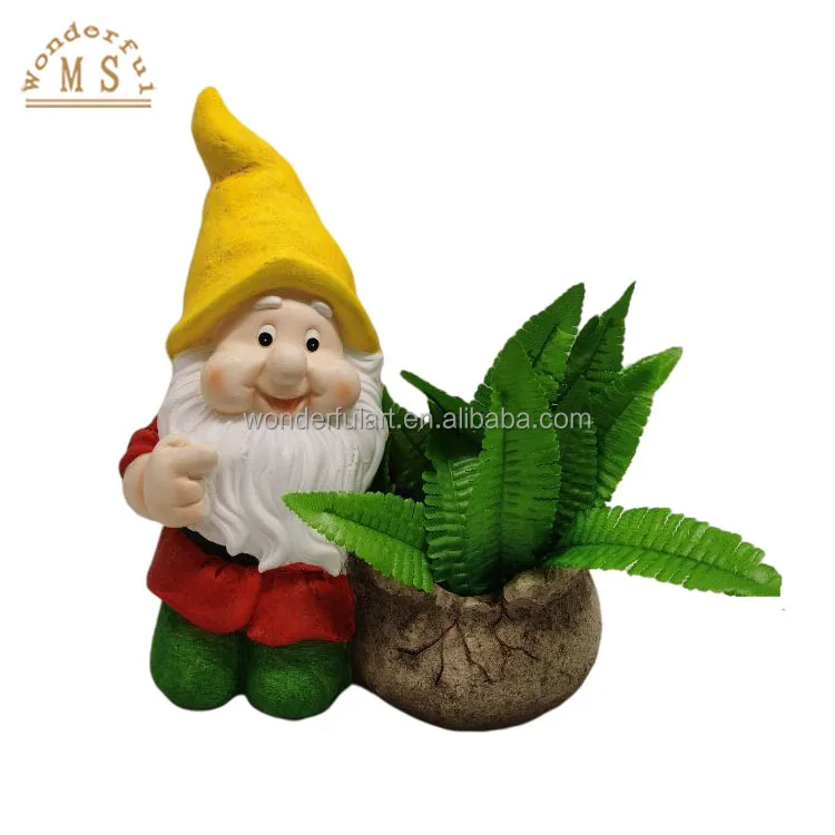 Large Elf  Statue Shape Design Plant Pot for flower and green plant with Home garden decoration