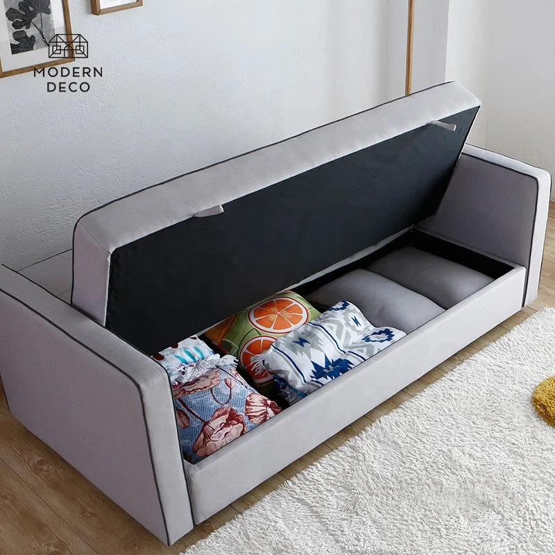 Mekanisme Sofa Tempat Tidur Modern Berbahan Tufted dengan Penyimpanan Futon Sofabed Sofa Cama yang Dapat Dilipat