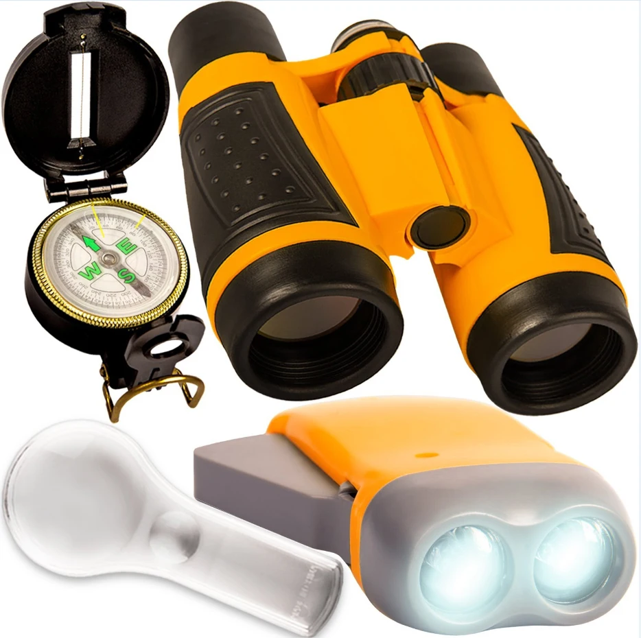 JOYIN Kit D'Exploration Pour Enfant - Équipement Safari Avec Gilet, Chapeau, Jumelles, Lampe, Loupe Et Boussole Pour Aventures Extérieures