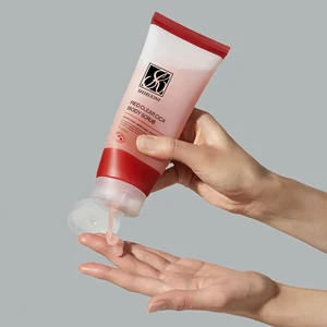 Custom Red Clear Centella Asiatica Body Scrub Acne Clearing Wash Peeling Exfoliator with Salt & Sugar