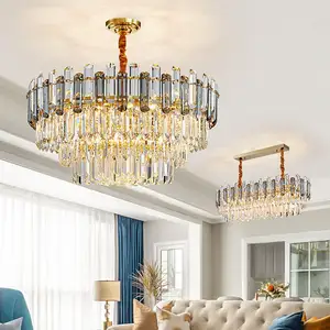 Decoration Luxury Pendant Light Modern Ceiling Luxury Smoke Grey K9 Crystal Chandelier