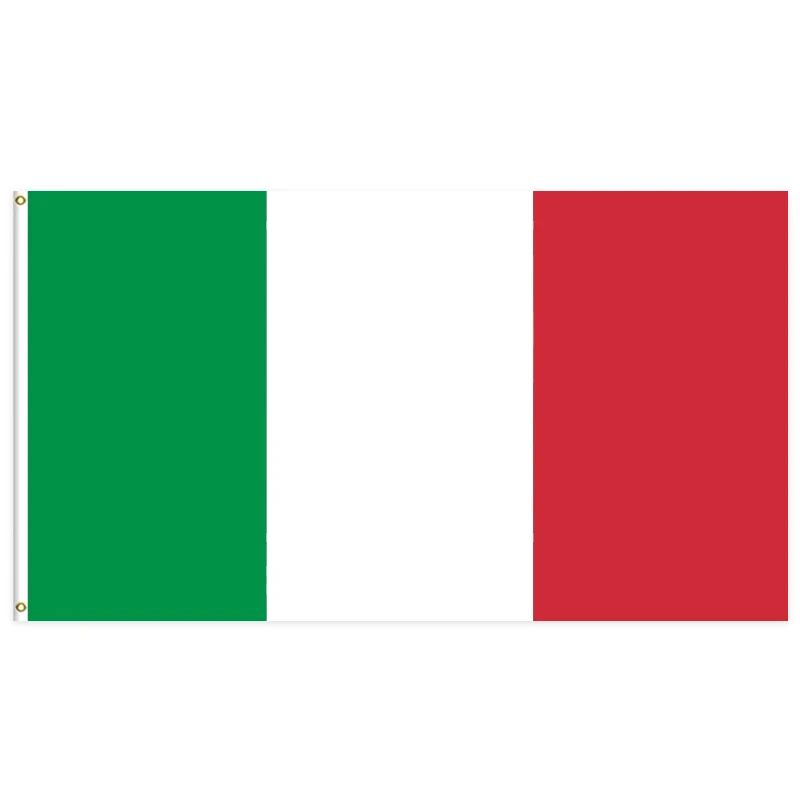 3x5Ft Italy Flag Polyester  With Two Brass Grommets Single Layer Wall Hanging Outdoor and Indoor Decor