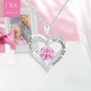 Collana in oro bianco con diamanti rosa