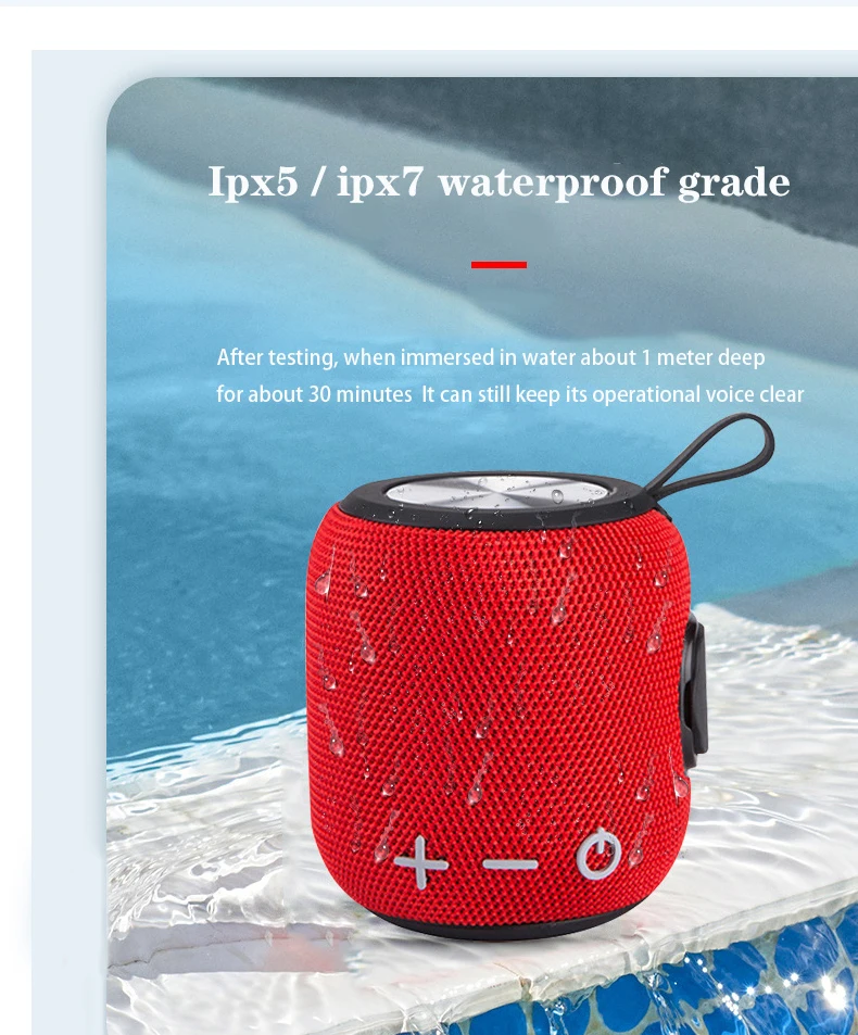 Simple Design Portable Tws Wireless 1800mah Hifi Speaker Mini Ipx7