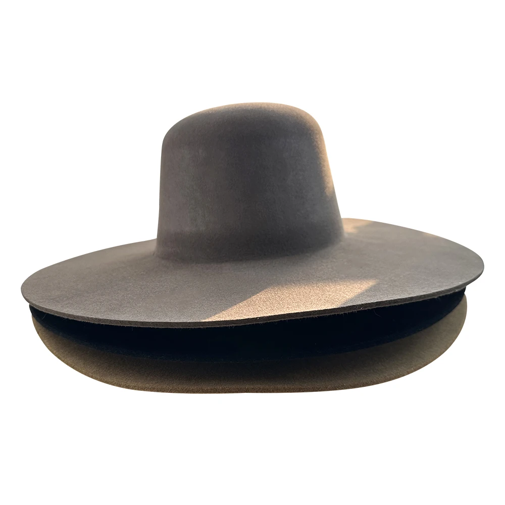 Custom Block Open Crown Stiff Wide Brim Multi Color Handmade Vintage Hat Body New Fashion Blend Felt Hoods of Beaver Hat Body