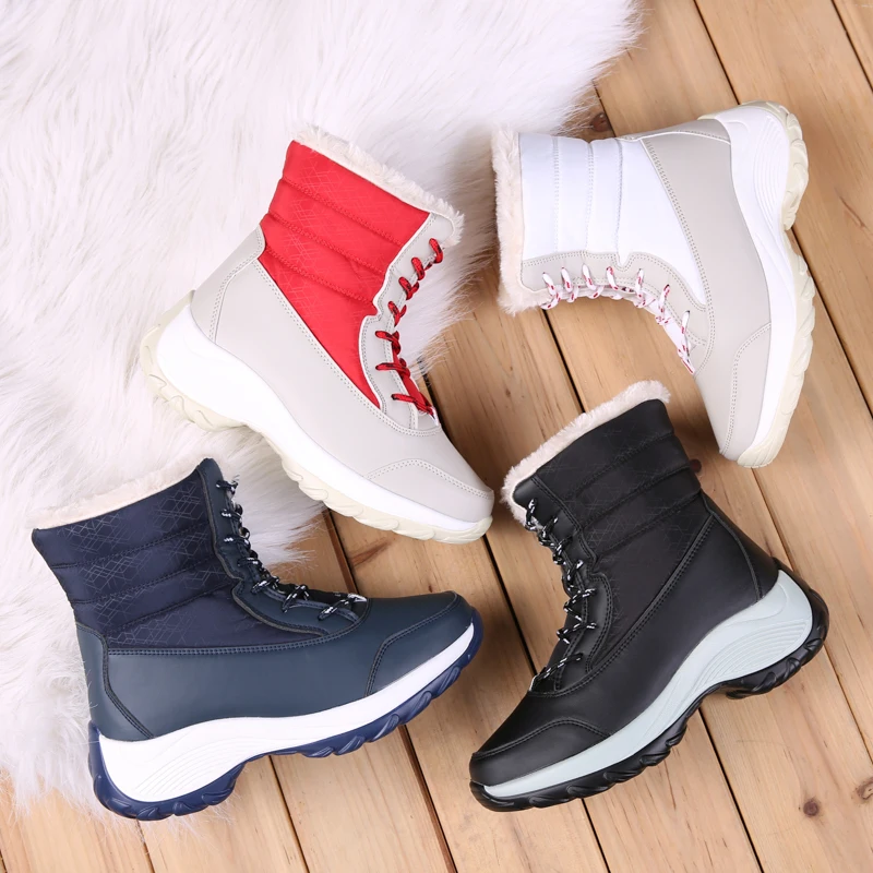 Oxfard fabric upper snow boots high top  keep warm cotton boots