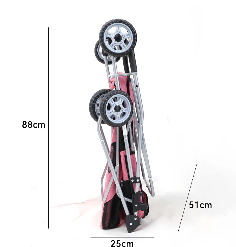 Double Pet Shopping Cart Camping Shopping Cart Large Capacity Portable Storage Folding manufacture