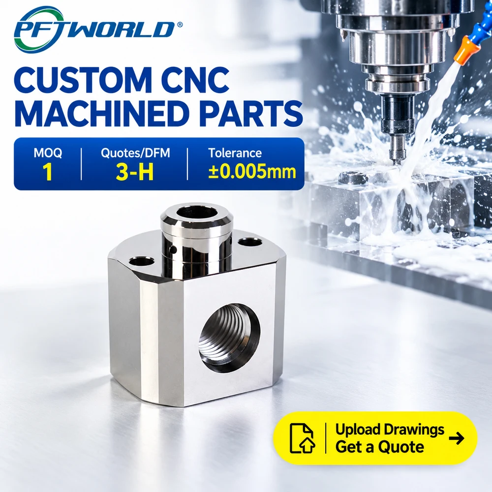 OEM Custom CNC Machined Brass Adapter Block, Turned & Milled, Small Batch, Drawing-Based Manufacturing