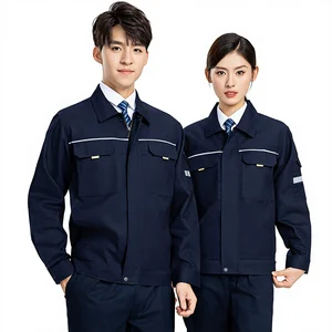 Spring Autumn Linen Work Coveralls Unisex High-End Labor Protection Factory Workshop Clothes